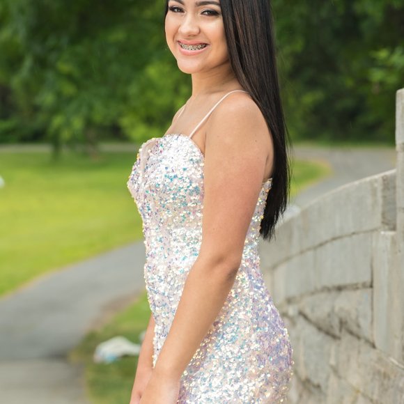 SEQUIN EMBELLISHED LONG GOWN - Picture 7 of 7